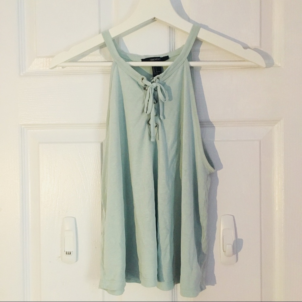 Forever 21 Soft Trendy Lace-up Tank Top
